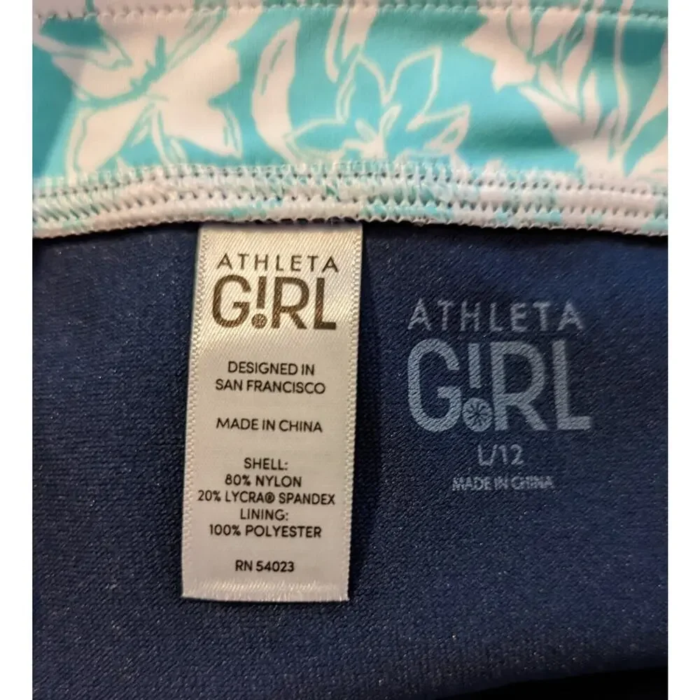 New ATHLETA GIRL sz L 12 Island Time Bikini Bottoms only swim floral print 4604